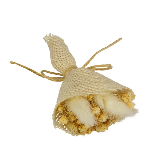 BOUQUET YUTA CON PAMPAS cm6x10h PANNA